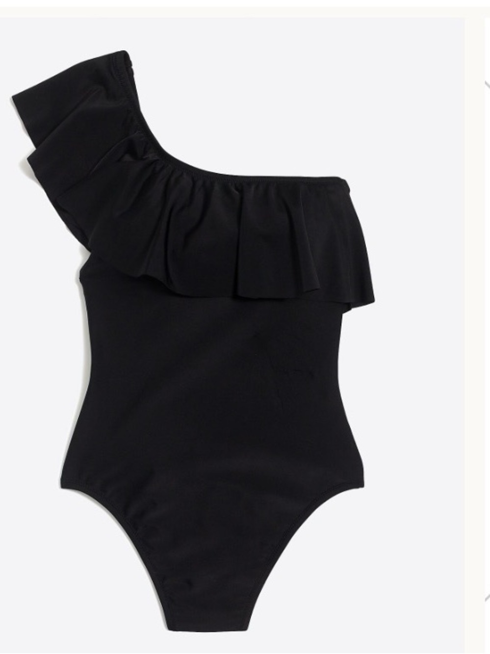 J. Crew Black One-Shoulder Ruffled Swimsuit